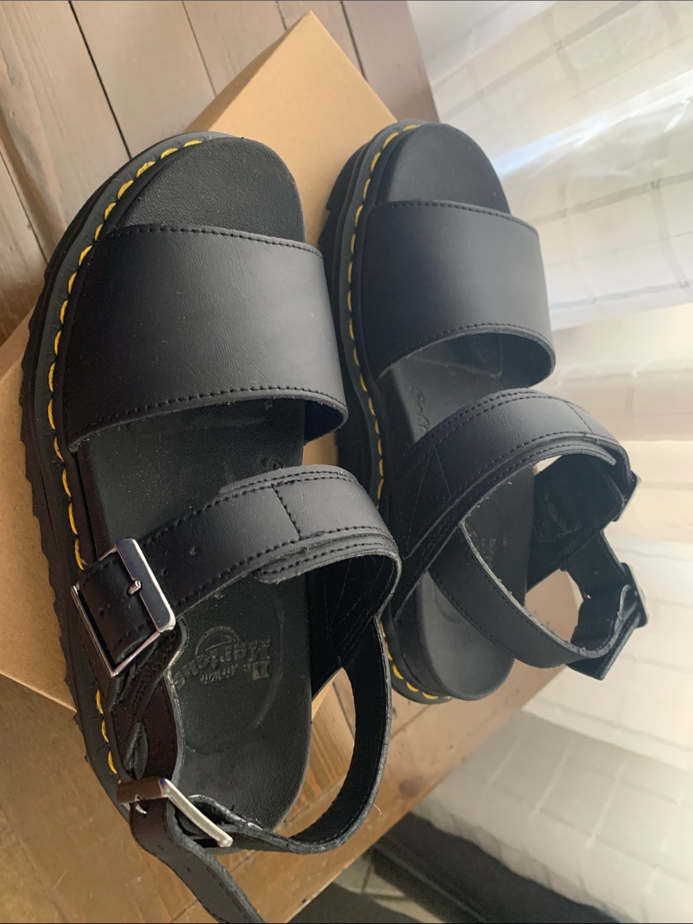 Dr. Martens Voss Quad Leather Strap Sandals Black